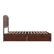 Lucia Full Platform Bed with Panel Footboard & 2 Storage Drawers in Walnut