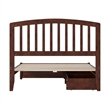 Lucia Full Platform Bed with Panel Footboard & 2 Storage Drawers in Walnut