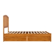 Lucia Full Platform Bed with Panel Footboard & 2 Storage Drawers in Light Toffee