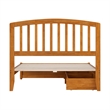 Lucia Full Platform Bed with Panel Footboard & 2 Storage Drawers in Light Toffee
