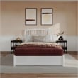 Lucia Queen Platform Bed with Panel Footboard & 2 Storage Drawers in White