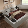 Lucia Queen Platform Bed with Panel Footboard & 2 Storage Drawers in White