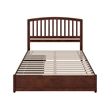 Lucia Queen Platform Bed with Panel Footboard & 2 Storage Drawers in Walnut