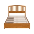 Lucia Queen Platform Bed w/ Panel Footboard & 2 Storage Drawers in Light Toffee