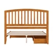 Lucia Queen Platform Bed w/ Panel Footboard & 2 Storage Drawers in Light Toffee