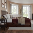 Lucia King Platform Bed with Panel Footboard & 2 Storage Drawers in Walnut