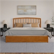 Lucia King Platform Bed with Panel Footboard & 2 Storage Drawers in Light Toffee