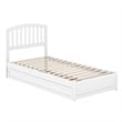 Lucia Twin XL Wood Platform Bed with Panel Footboard & Twin XL Trundle in White