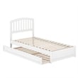 Lucia Twin XL Wood Platform Bed with Panel Footboard & Twin XL Trundle in White