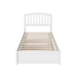 Lucia Twin XL Wood Platform Bed with Panel Footboard & Twin XL Trundle in White