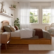 Lucia Twin XL Platform Bed with Panel Footboard & TXL Trundle in Light Toffee