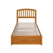 Lucia Twin XL Platform Bed with Panel Footboard & TXL Trundle in Light Toffee