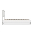Lucia Twin Wood Platform Bed with Panel Footboard and Twin Trundle in White
