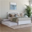 Lucia Full Wood Platform Bed with Panel Footboard and Twin Trundle in White