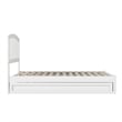 Lucia Full Wood Platform Bed with Panel Footboard and Twin Trundle in White
