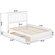 Lucia Full Wood Platform Bed with Panel Footboard and Twin Trundle in White