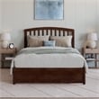 Lucia Full Wood Platform Bed with Panel Footboard and Twin Trundle in Walnut