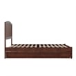 Lucia Full Wood Platform Bed with Panel Footboard and Twin Trundle in Walnut
