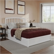 Lucia Queen Wood Platform Bed with Panel Footboard and Twin XL Trundle in White