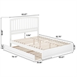 Lucia Queen Wood Platform Bed with Panel Footboard and Twin XL Trundle in White