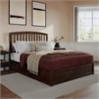 Lucia Queen Wood Platform Bed with Panel Footboard and Twin XL Trundle in Walnut