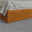 Lucia Queen Wood Platform Bed with Panel Footboard & TXL Trundle in Light Toffee