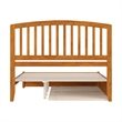 Lucia Queen Wood Platform Bed with Panel Footboard & TXL Trundle in Light Toffee