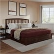 Lucia King Wood Platform Bed with Panel Footboard and Twin XL Trundle in Walnut