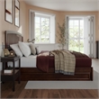 Lucia King Wood Platform Bed with Panel Footboard and Twin XL Trundle in Walnut