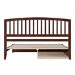 Lucia King Wood Platform Bed with Panel Footboard and Twin XL Trundle in Walnut