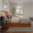 Lucia King Wood Platform Bed with Panel Footboard & TXL Trundle in Light Toffee