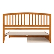 Lucia King Wood Platform Bed with Panel Footboard & TXL Trundle in Light Toffee