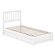 Everett Twin XL Wood Platform Bed with Panel Footboard & Drawers in White