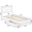 Everett Twin XL Wood Platform Bed with Panel Footboard & Drawers in White