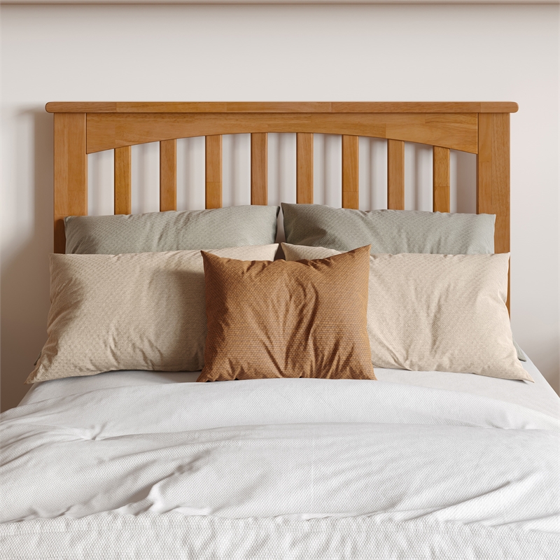 Everett Twin XL Wood Platform Bed with Panel Footboard & Drawers in Light Toffee