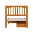 Everett Twin XL Wood Platform Bed with Panel Footboard & Drawers in Light Toffee