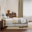 Everett Twin Wood Platform Bed with Panel Footboard and Storage Drawers in White