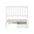 Everett Twin Wood Platform Bed with Panel Footboard and Storage Drawers in White