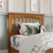 Everett Twin Wood Platform Bed with Panel Footboard & Drawers in Light Toffee