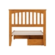 Everett Twin Wood Platform Bed with Panel Footboard & Drawers in Light Toffee