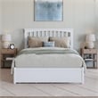 Everett Full Wood Platform Bed with Panel Footboard and Storage Drawers in White