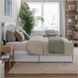 Everett Full Wood Platform Bed with Panel Footboard and Storage Drawers in White