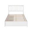 Everett Full Wood Platform Bed with Panel Footboard and Storage Drawers in White