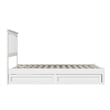 Everett Full Wood Platform Bed with Panel Footboard and Storage Drawers in White