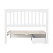 Everett Full Wood Platform Bed with Panel Footboard and Storage Drawers in White