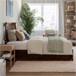 Everett Full Wood Platform Bed with Panel Footboard & Storage Drawers in Walnut