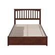 Everett Full Wood Platform Bed with Panel Footboard & Storage Drawers in Walnut