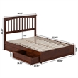 Everett Full Wood Platform Bed with Panel Footboard & Storage Drawers in Walnut