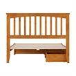 Everett Full Wood Platform Bed with Panel Footboard & Drawers in Light Toffee