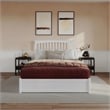 Everett Queen Wood Platform Bed with Panel Footboard & Storage Drawers in White